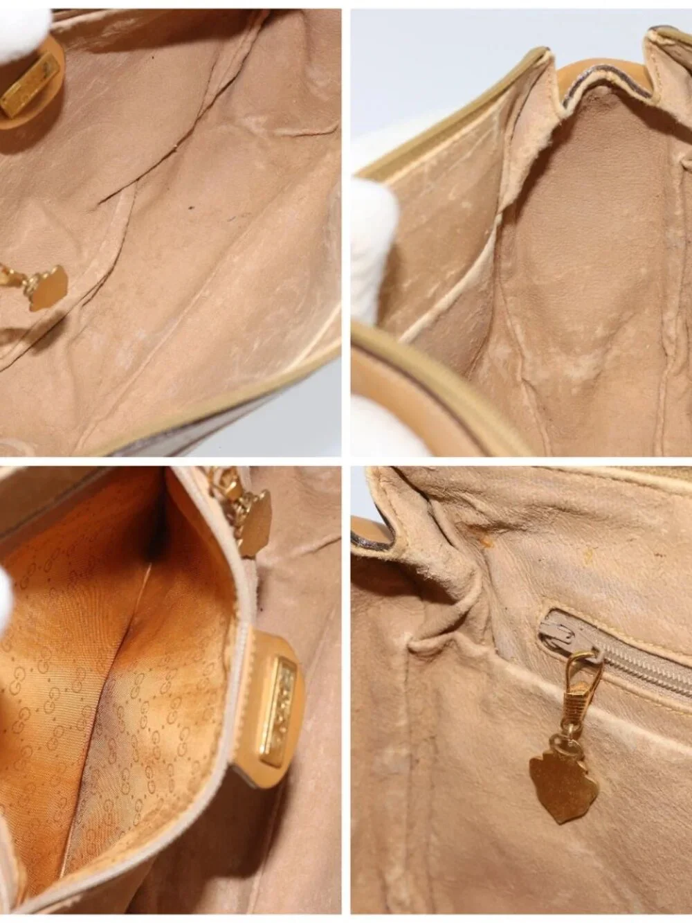 GUCCI Micro GG Supreme Web Sherry Line Bag PVC Beige 001 115 0918 Auth BA10601 - Picture 15 of 16